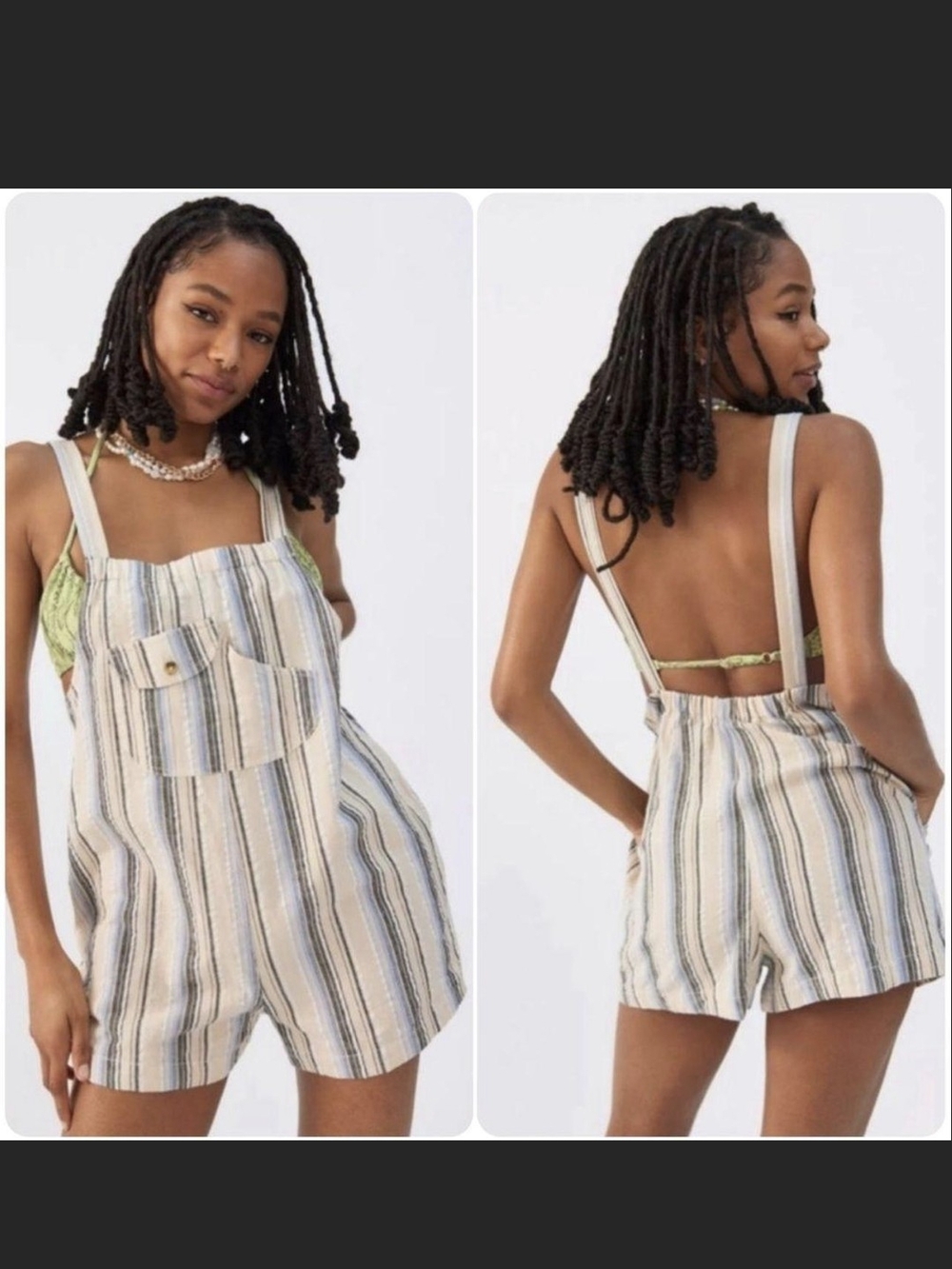 Urban Outfitters Chelsea Linen Overall Shorts
